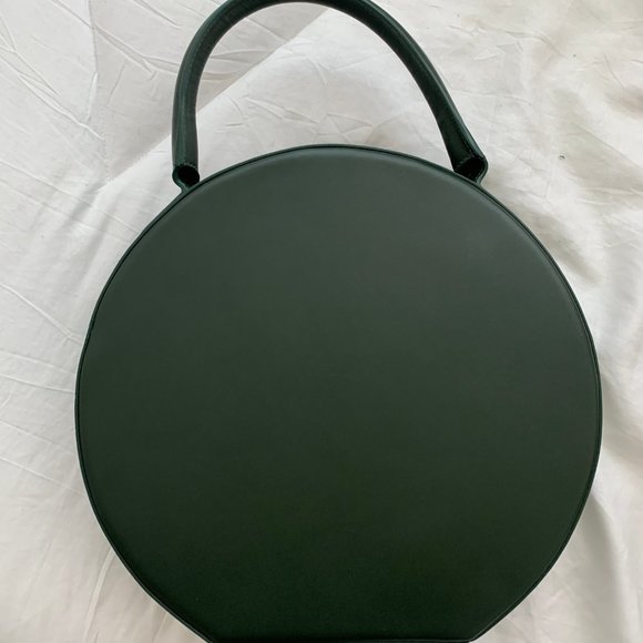 Mansur Gavriel Moss Green Leather Circle Bag - Picture 2 of 4